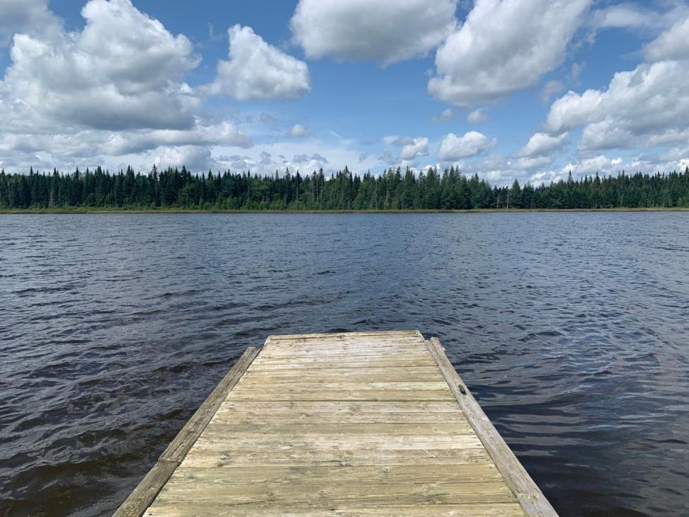 Chalet au bord d'un lac ensemencé, 4 à 6 personnes, bien équipé, très tranquille avec kayak