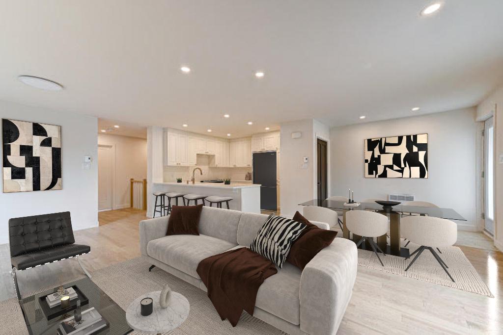 Condo sur 2 niveaux- accès direct, entièrement rénové en 2025 dans le secteur M de Brossard — 3 chambres, 2 salles de bain complètes, garage et stat.! 3