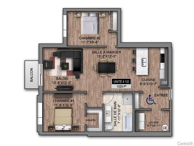 Logement à louer disponible, retraité autonome. 3