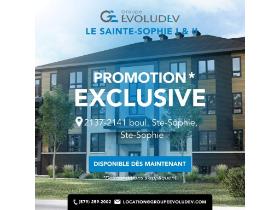 Le Sainte-Sophie I-II | 4 1/2 récents à louer, Ste-Sophie