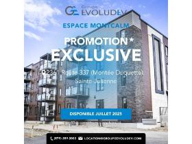 Espace Montcalm | 4-5 1/2 neufs à louer, Sainte-Julienne