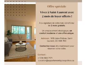 2 CH - 1 SDB - Montréal - $1,417 /mo